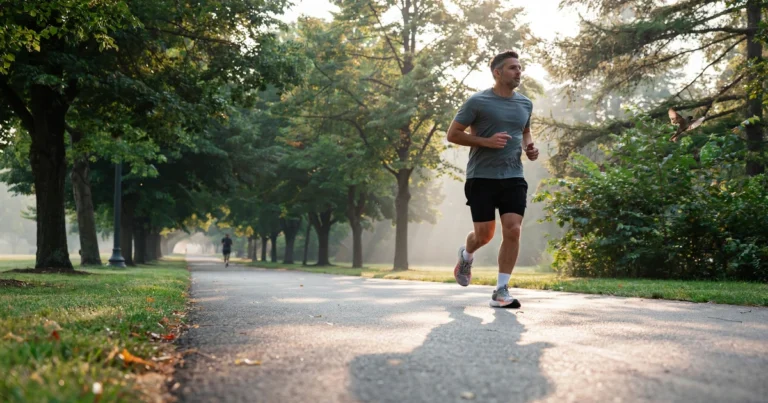 Man exercising outdoors for natural erectile dysfunction treatment